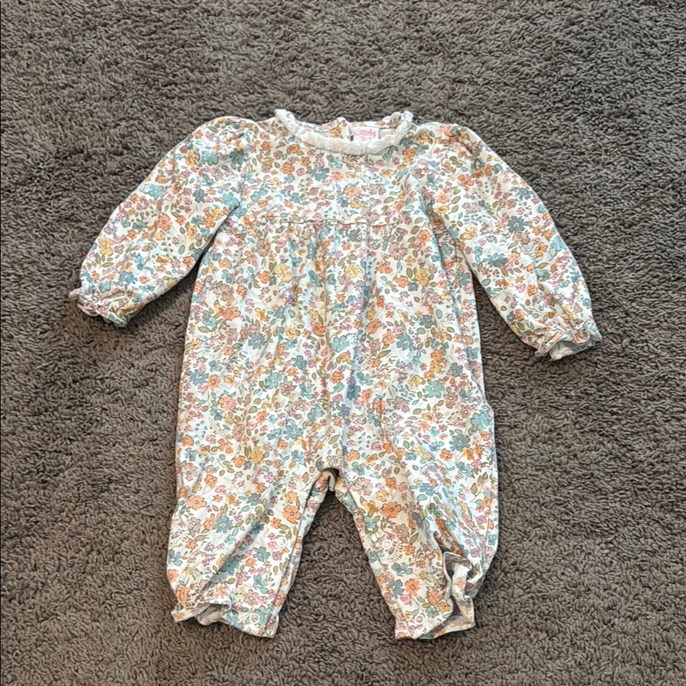Teal Topiary Long Romper